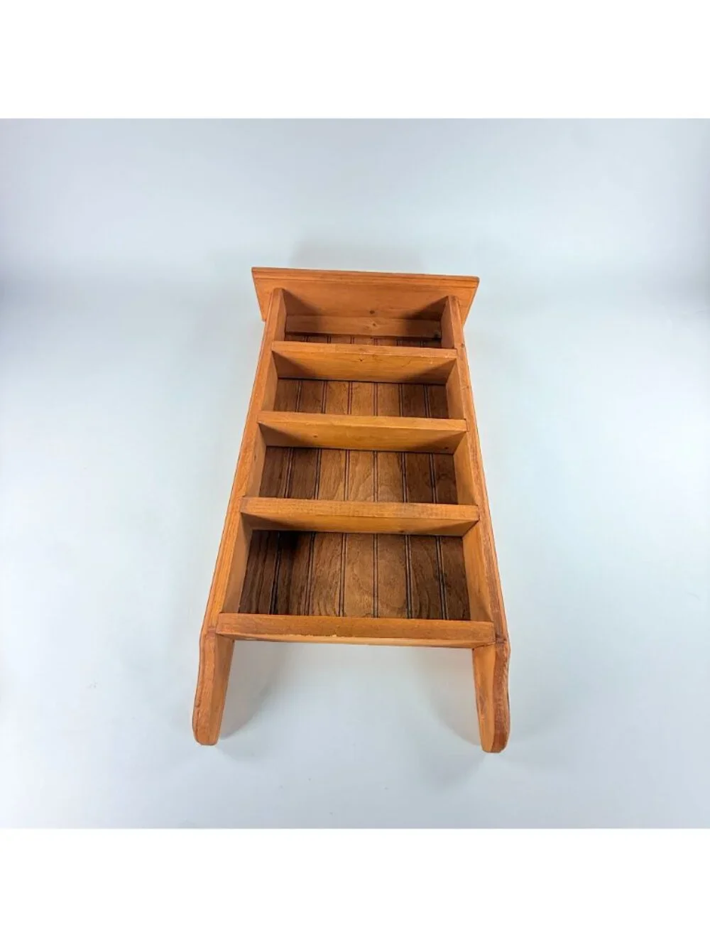 Wooden Wall Mounted Shelf Unit Handmade Rustic Display 4 Tier Organizer 24x12